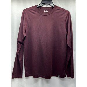 REI Co-Op Men's Maroon Long Sleeve Performance Shirt M Hiking Camping Active Wea